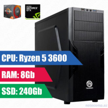 Oyun komputeri GameMax RYZEN 5 3600 RAM-8GB,240SSD -GTX 1650 4 GB